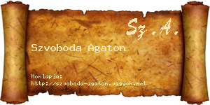 Szvoboda Agaton névjegykártya